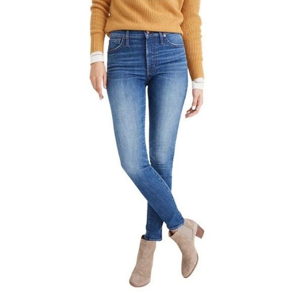 NWOT MADEWELL Skinny Skinny Mid Rise Lightly Distressed Tall Long - Picture 1 of 9